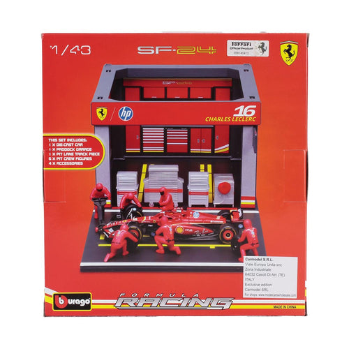 #16 Leclerc SF24 Pit Stop Diorama 2024 1:43 Car Model Set