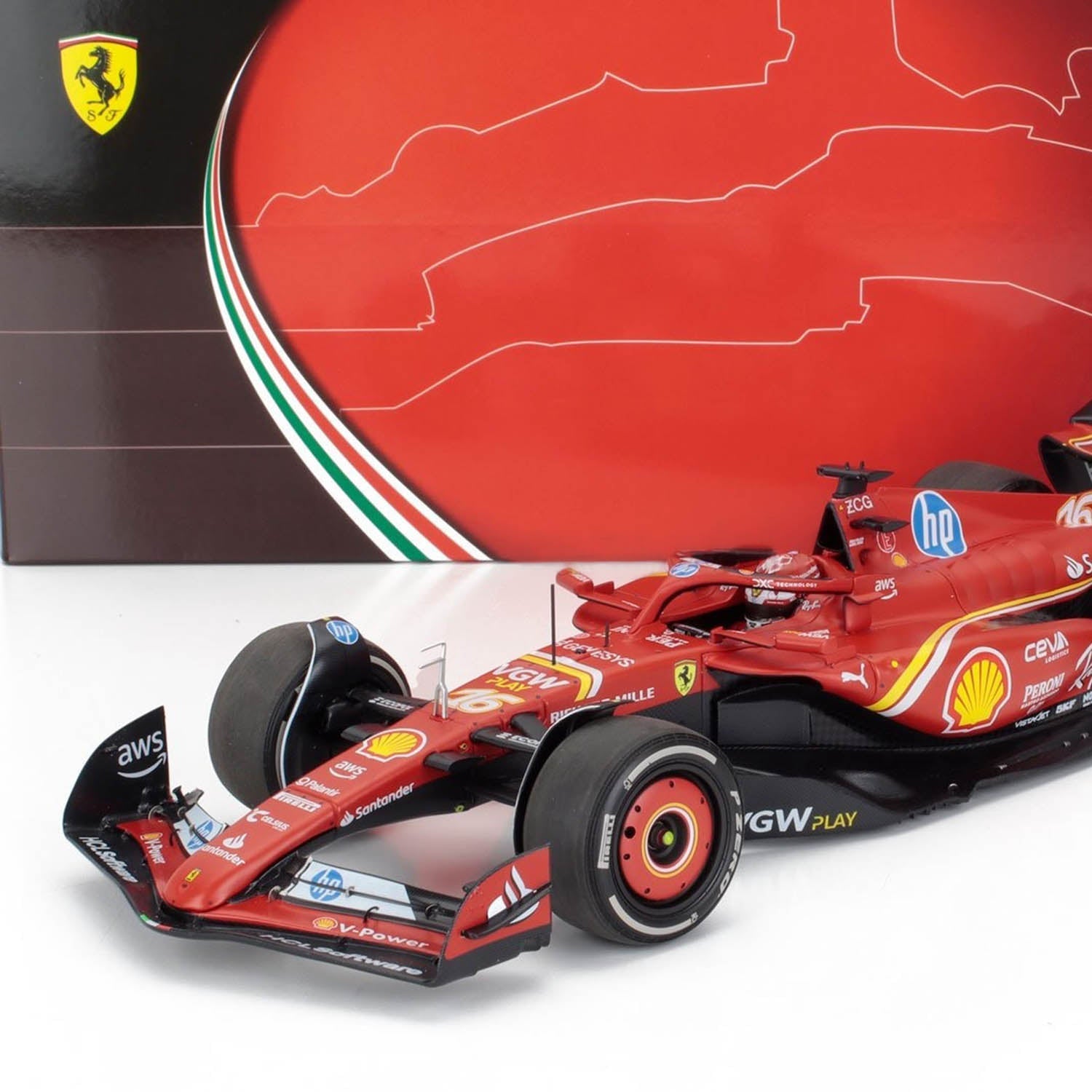 #16 Leclerc SF24 Monaco GP Winner 2024 1:18 Car Model
