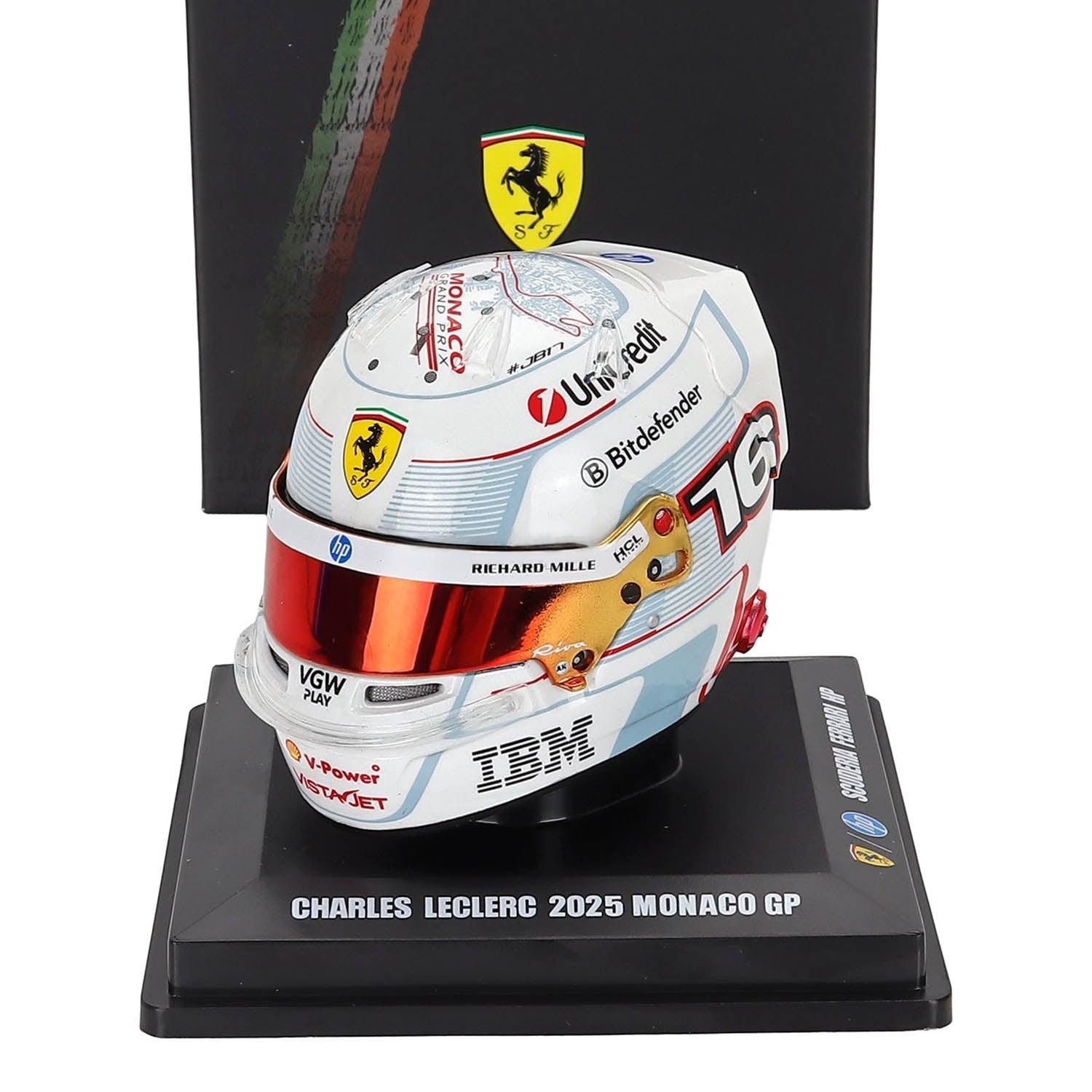 #16 Leclerc Monaco GP 2025 1:5 Mini Helmet