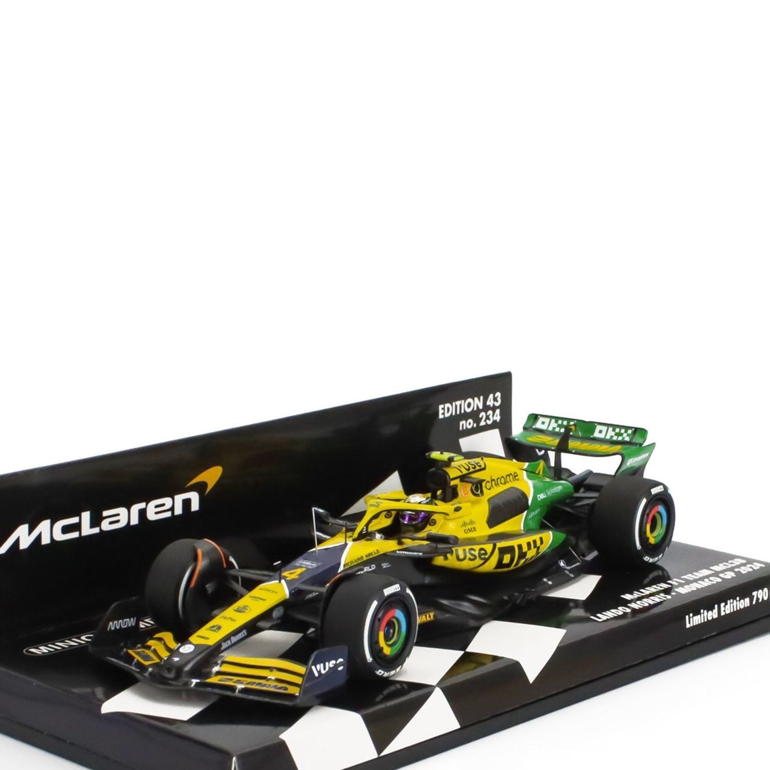 #4 Norris MCL38 Monaco GP 4th Place 2024 1:43 Minichamps Car Model