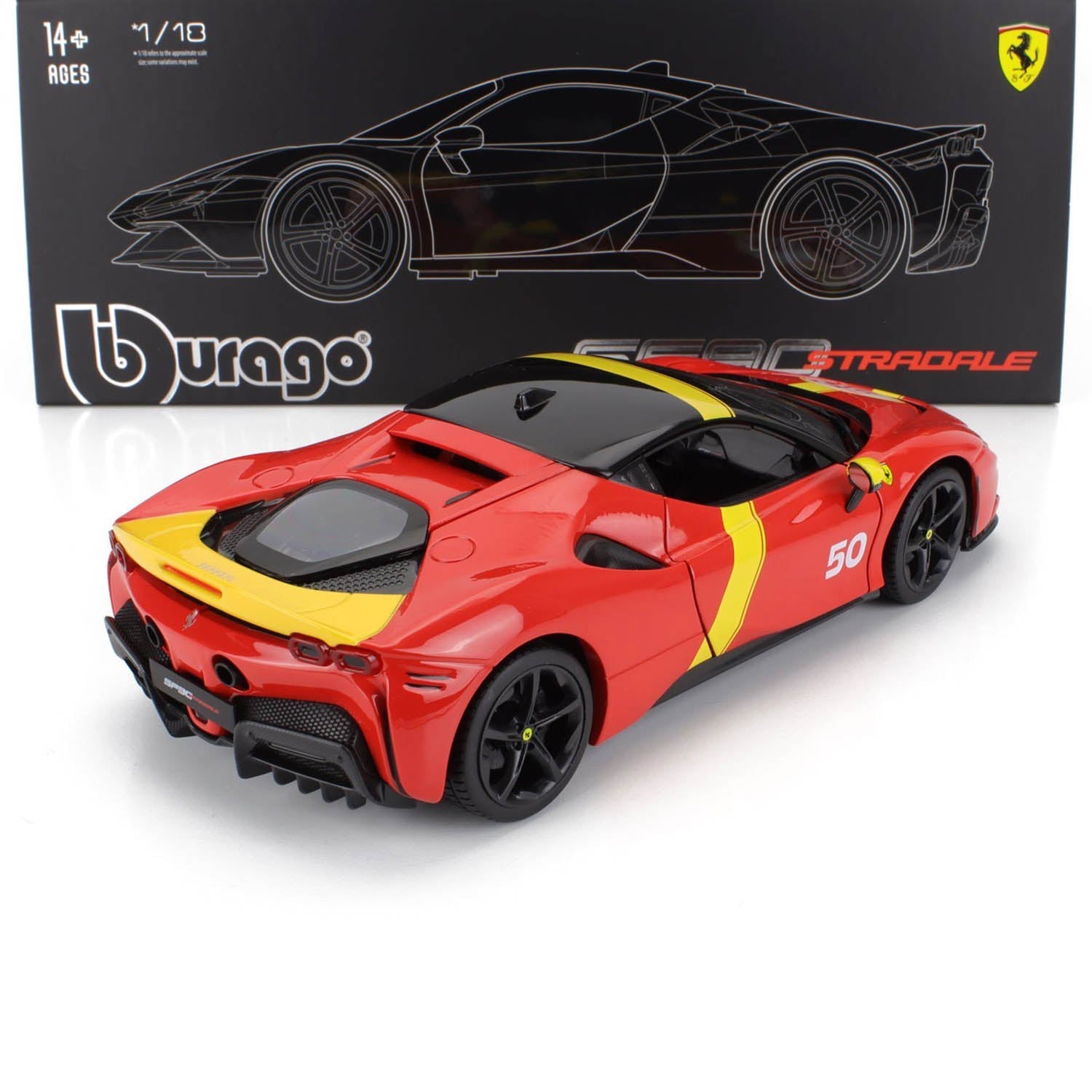 Ferrari SF90 Stradale Hybrid 1000hp #50 24h LE MANS Livery 1:18 Car Model